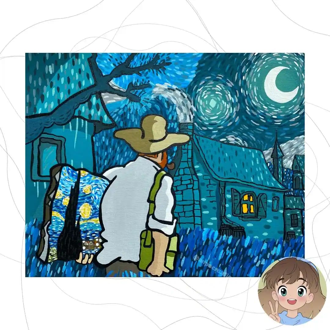 Imagen de una pintura inspirada de Van Gogh