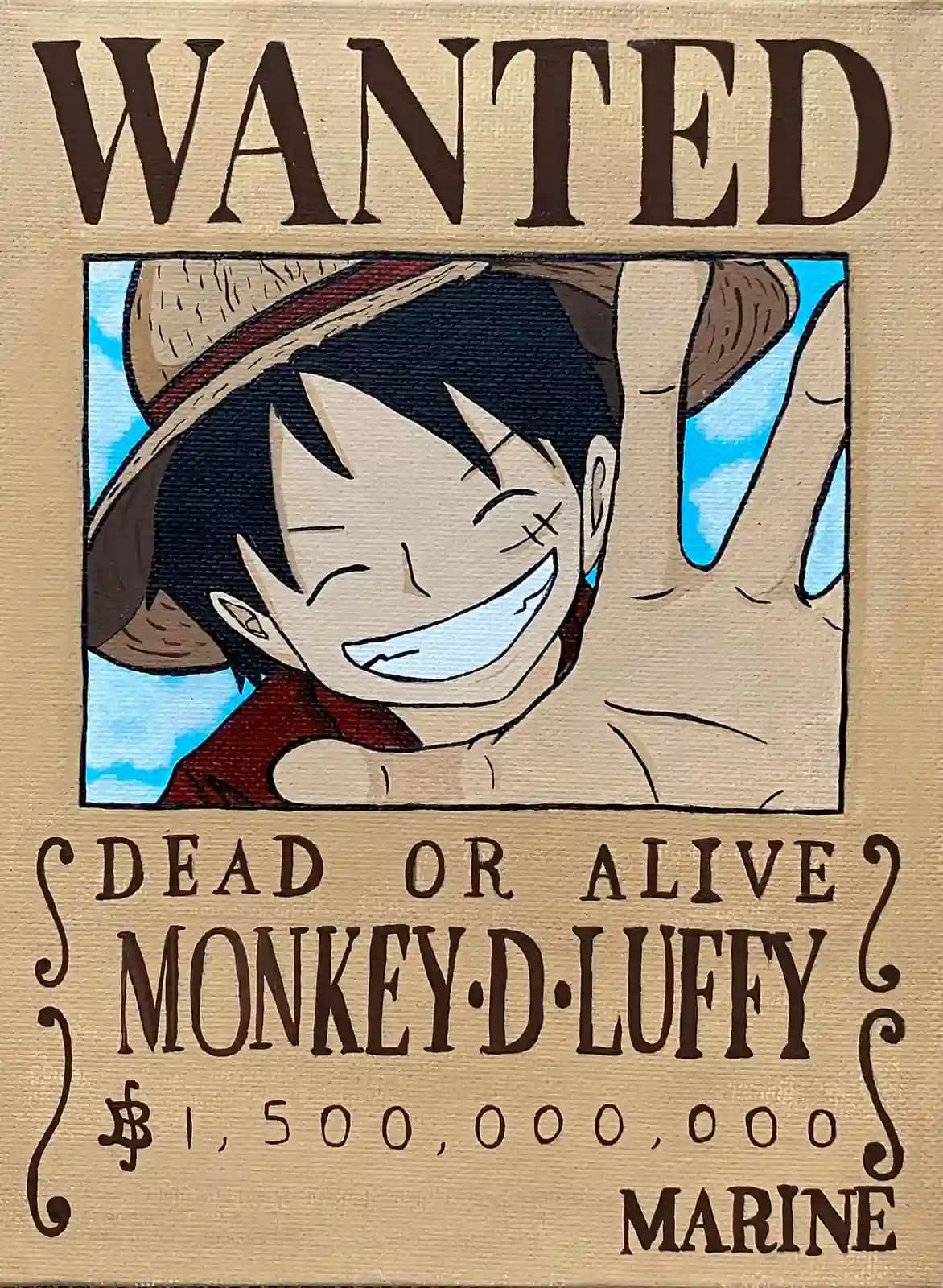 Letrero de Luffy Wanted – One Piece